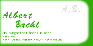 albert bachl business card